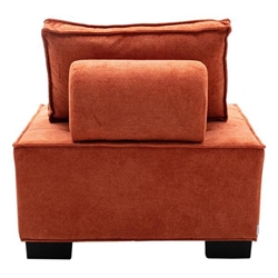 Morningtide Living Room Ottoman or Lazy Chair - Orange Polyester 