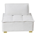 Glamour Ottoman - Lazy Sofa Style - Gold Wooden Legs - White Teddy Fabric