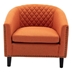 Fablebrook Accent Barrel Chair - Orange Linen - Solid Wood Legs