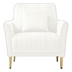 Thornton Accent Chair - Cream Velvet Upholstery - Mid-Century Modern Design