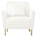 Thornton Accent Chair - Cream Velvet Upholstery - Mid-Century Modern Design - CAB2046