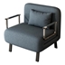 Skybound 31" Convertible Chair Bed - Blue and Grey Velvet - Sturdy Steel Frame