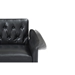 Yseult 67" Loveseat Sofa Bed with Adjustment Armrests - Black Faux Leather - Light Brown Wood Frame - CAB2072