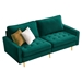 Oread 70" Modern Button Tufted Loveseat with 2 Throw Pillows - Emerald Velvet Fabric - Golden Metal Leg - CAB2085