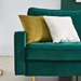 Oread 70" Modern Button Tufted Loveseat with 2 Throw Pillows - Emerald Velvet Fabric - Golden Metal Leg - CAB2085