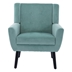 Village Green Accent Chair - Modern Ergonomics - Mint Green Velvet - Black Legs