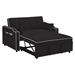 Yonderview 55" Sofa Bed - 3 in 1 Convertible - Adjustable Backrest Chair - Chaise Lounge with USB Ports - Cup Holder - Side Pocket - Black Velvet Fabric - CAB2091