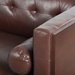 Oakhurst 78" Wooden Decorated Arm 3 Seater Sofa - Dark Brown Polyurethane Fabric - Birch Wood Legs - CAB2102