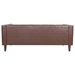 Oakhurst 78" Wooden Decorated Arm 3 Seater Sofa - Dark Brown Polyurethane Fabric - Birch Wood Legs - CAB2102