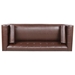 Oakhurst 78" Wooden Decorated Arm 3 Seater Sofa - Dark Brown Polyurethane Fabric - Birch Wood Legs - CAB2102