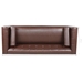 Oakhurst 78" Wooden Decorated Arm 3 Seater Sofa - Dark Brown Polyurethane Fabric - Birch Wood Legs - CAB2102