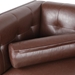 Oakhurst 78" Wooden Decorated Arm 3 Seater Sofa - Dark Brown Polyurethane Fabric - Birch Wood Legs - CAB2102