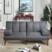 Calgary 71" Adjustable Sofa Bed - Blue Grey Polyfiber - Solid Wood Legs - CAB2104