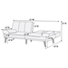 Calgary 71" Adjustable Sofa Bed - Blue Grey Polyfiber - Solid Wood Legs - CAB2104