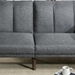 Calgary 71" Adjustable Sofa Bed - Blue Grey Polyfiber - Solid Wood Legs - CAB2104