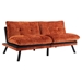 Eastonview 71" Convertible Sofa Bed - Orange Chenille - Metal Legs - CAB2105