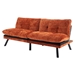 Eastonview 71" Convertible Sofa Bed - Orange Chenille - Metal Legs - CAB2105