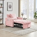 Maison Sofa Bed Chair - Pink Velvet - White Eucalyptus Wood Frame - CAB2112