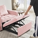 Maison Sofa Bed Chair - Pink Velvet - White Eucalyptus Wood Frame - CAB2112