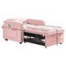 Maison Sofa Bed Chair - Pink Velvet - White Eucalyptus Wood Frame - CAB2112