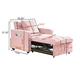 Maison Sofa Bed Chair - Pink Velvet - White Eucalyptus Wood Frame - CAB2112