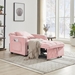 Maison Sofa Bed Chair - Pink Velvet - White Eucalyptus Wood Frame - CAB2112