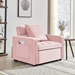 Maison Sofa Bed Chair - Pink Velvet - White Eucalyptus Wood Frame - CAB2112