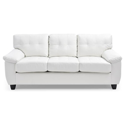 Dorakai Loveseat - White Polyurethane - Hardwood Frame 