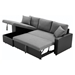 Alfreton 92" Sectional Sofa with Storage and 2 Stools - Steel Gray Fabric - Solid Wood Frame - CAB2136