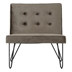 Yesteryear Modern Armless Chair - Grey Velvet - Iron Hairpin Legs