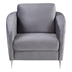 Sylvera 36" Gray Velvet Modern Chic Accent Armchair