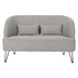 Kalani Loveseat - Light Grey Polyester Upholstery - Clean Black Finish Hairpin Legs