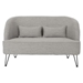 Kalani Loveseat - Light Grey Polyester Upholstery - Clean Black Finish Hairpin Legs - CAB2145