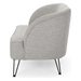 Kalani Loveseat - Light Grey Polyester Upholstery - Clean Black Finish Hairpin Legs - CAB2145