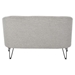 Kalani Loveseat - Light Grey Polyester Upholstery - Clean Black Finish Hairpin Legs - CAB2145