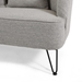 Kalani Loveseat - Light Grey Polyester Upholstery - Clean Black Finish Hairpin Legs - CAB2145