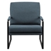 Rarta Contemporary Square Metal Frame Accent Chair - Indigo Blue / Black