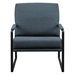 Rarta Contemporary Square Metal Frame Accent Chair - Indigo Blue / Black - CAB2146