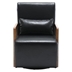 Verdani Accent Chair - Black Polyurethane Leather - Swivel