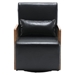 Verdani Accent Chair - Black Polyurethane Leather - Swivel - CAB2150