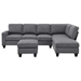 Duskview 104" L-shaped Sectional Sofa with Convertible Ottoman - Dark Grey Linen - CAB2152