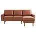 Wembley 82" L-Shape Sectional Sofa with Chaise - Mid-Century Copper Nail Arms - Strong Wooden Legs - Suede Fabric - Right Chaise - Brown