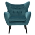 Noxley Mid-century Accent Chair - Teal Velvet - Black Leg Finish