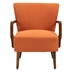 Terra Verde Accent Chair - Orange Linen - Brown Rubber Wood Legs