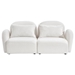 Fairview 66" Loveseat - White Teddy Fabric - Solid Wood Frame - CAB2177