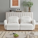 Fairview 66" Loveseat - White Teddy Fabric - Solid Wood Frame - CAB2177