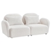 Fairview 66" Loveseat - White Teddy Fabric - Solid Wood Frame - CAB2177