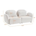 Fairview 66" Loveseat - White Teddy Fabric - Solid Wood Frame - CAB2177