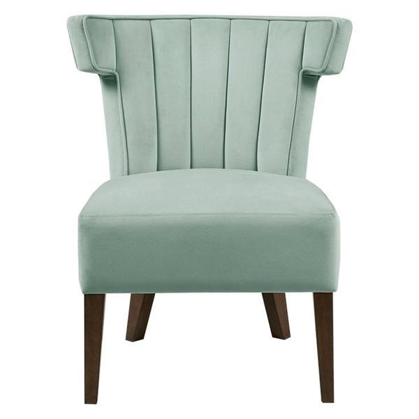 Kymber Grafton Accent Chair - Seafoam Velvet - Dark Coffee Finish Legs 