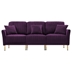 Talbot 81" Living Room Sofa - Purple Velvet - Metal Legs